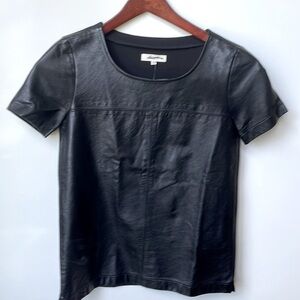 Madewell Black leather top